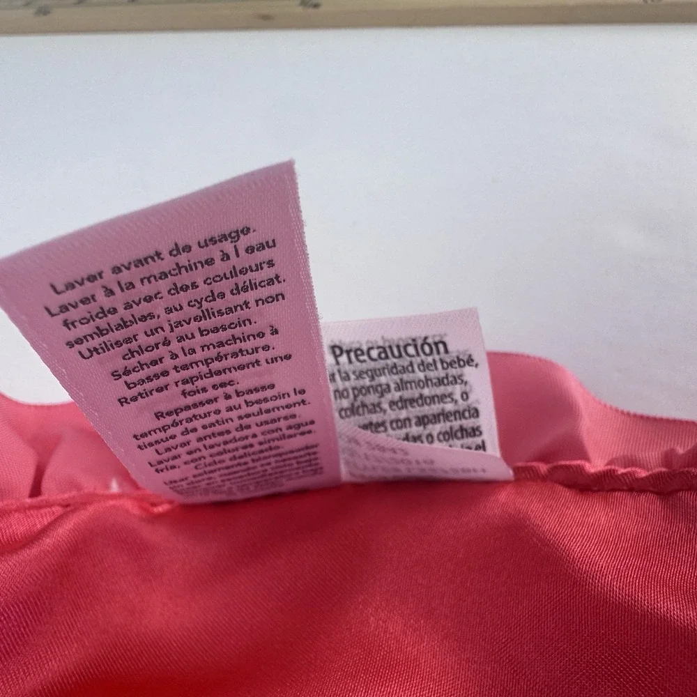 Pink Security Blanket by Carters Rattle Doll Silky Lovey Baby Brown Hair Gift